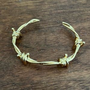 Verameat Unisex Barbed Wire Cuff Gold Brass